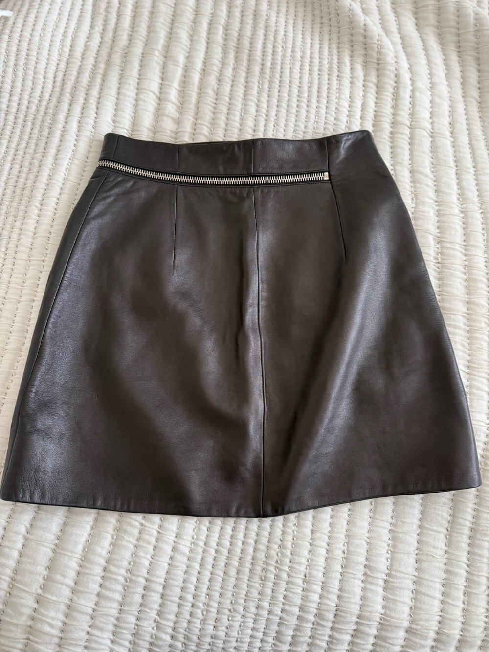 Like new Alexander Wang Black Leather Curved Zipper Miniskirt 8 - Picture 12 of 12